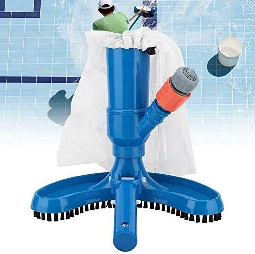 aspirador de piscina a vácuo azul com saco branco para limpeza de fundo de piscina