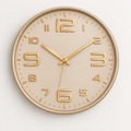 Relógio de Parede 30cm Aurum Silencioso Champagne com Dourado