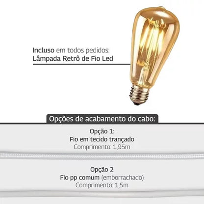 Luminária de Mesa Halo Retrô – Brivar Decor