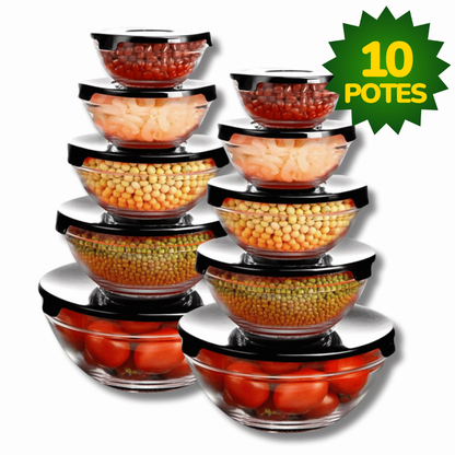 Kit De Potes Vidro Resistente Organizadores De Cozinha Multiuso