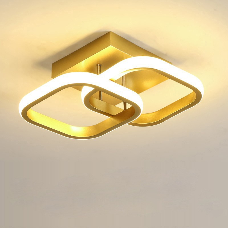 Luminária De Teto Plafon LED Moderna Dourado 3 Cores