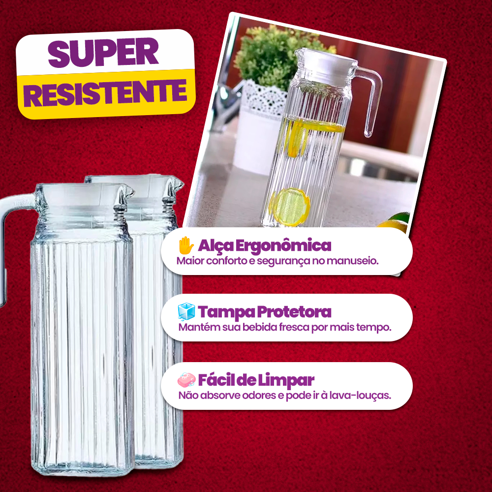 Jarra De Vidro Suíça 1 Litro Jarra