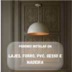 Lustre Meia Lua 30cm Pendente Branco com Cobre