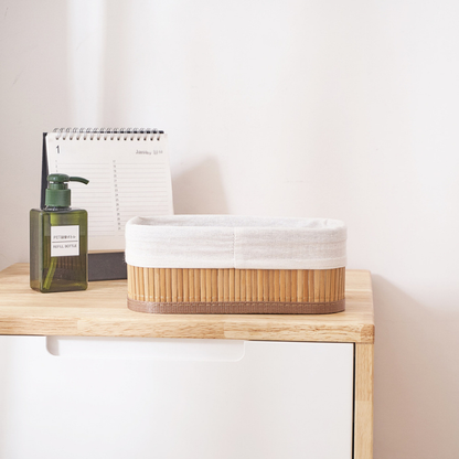Kit 3 Cestos Organizadores de Bambu Design Premium – Multiuso para Cozinha, Banheiro e Lavanderia