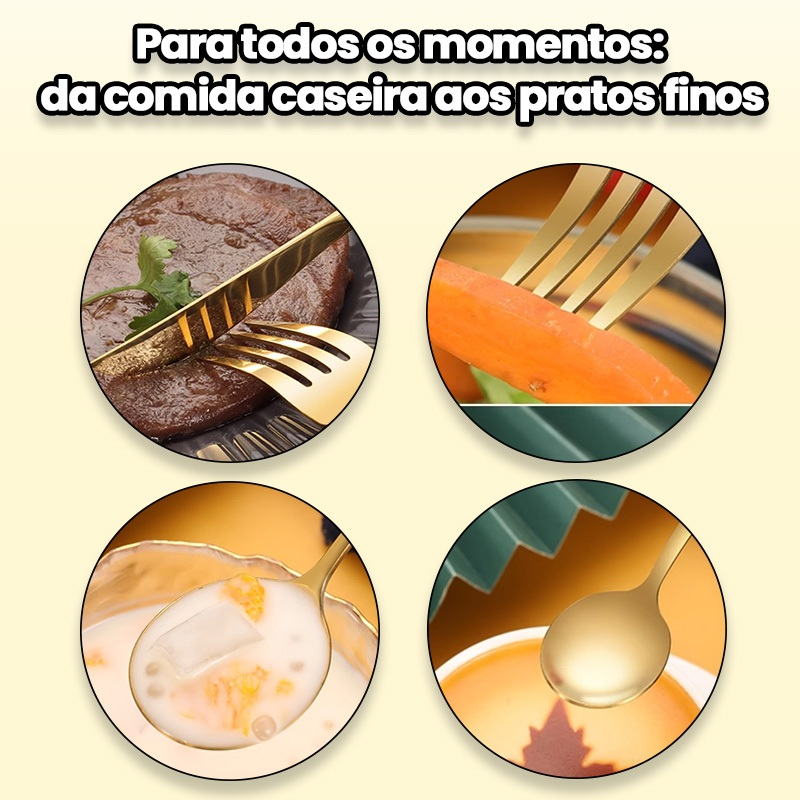 Kit 24 Jogo De Talheres Inoxidável