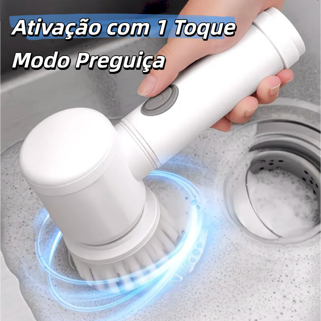 Escova de limpeza elétrica 5 em 1 limpador multiuso sem fio