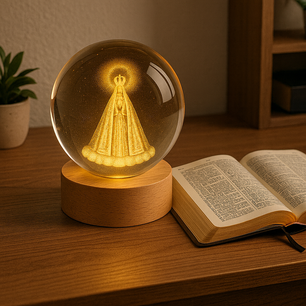 KIT 2 Luminárias de Mesa Abajur Nossa Senhora Aparecida e Jesus