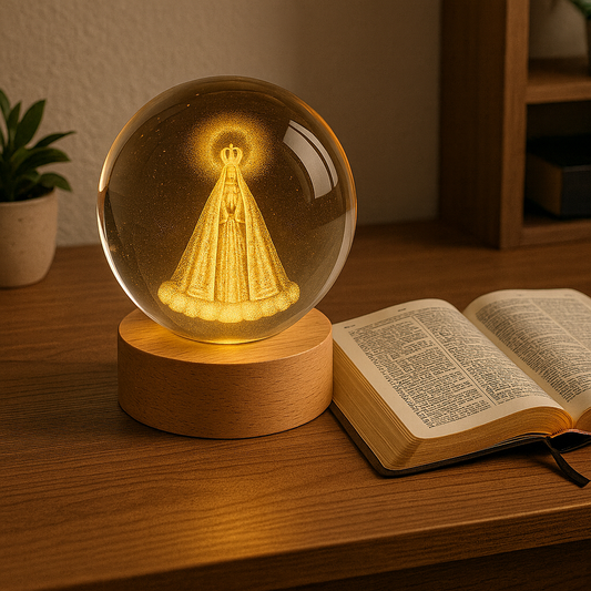 KIT 2 Luminárias de Mesa Abajur Nossa Senhora Aparecida e Jesus