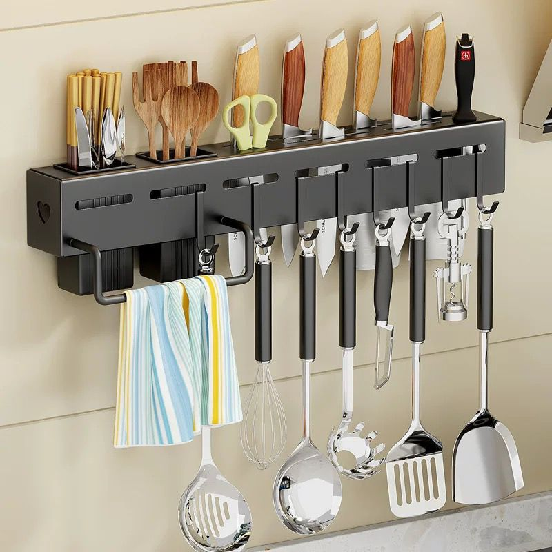 Suporte Para Armazenamento De Facas Ganchos Talheres Utensílios De Cozinha