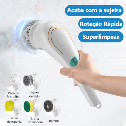 Escova de limpeza elétrica 5 em 1 limpador multiuso sem fio