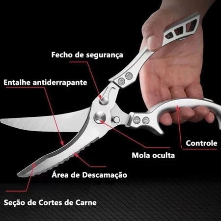 Tesoura Profissional Para Alimentos Aço Inox