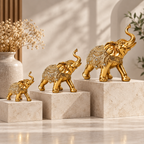 Três tamanhos do Elefante da Prosperidade