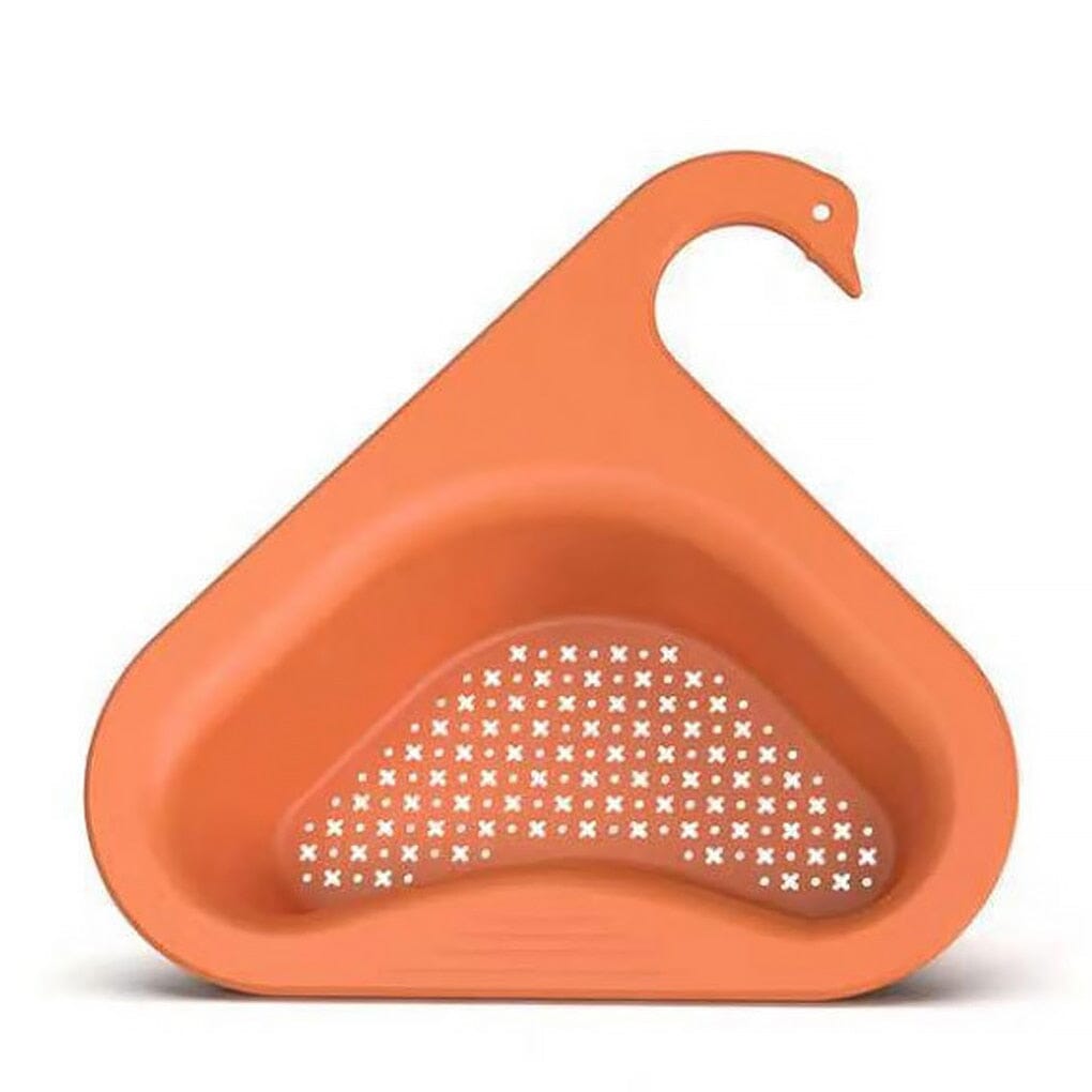 Filtro de lixo para pia em silicone laranja com design em formato de cisne para resíduos de alimentos