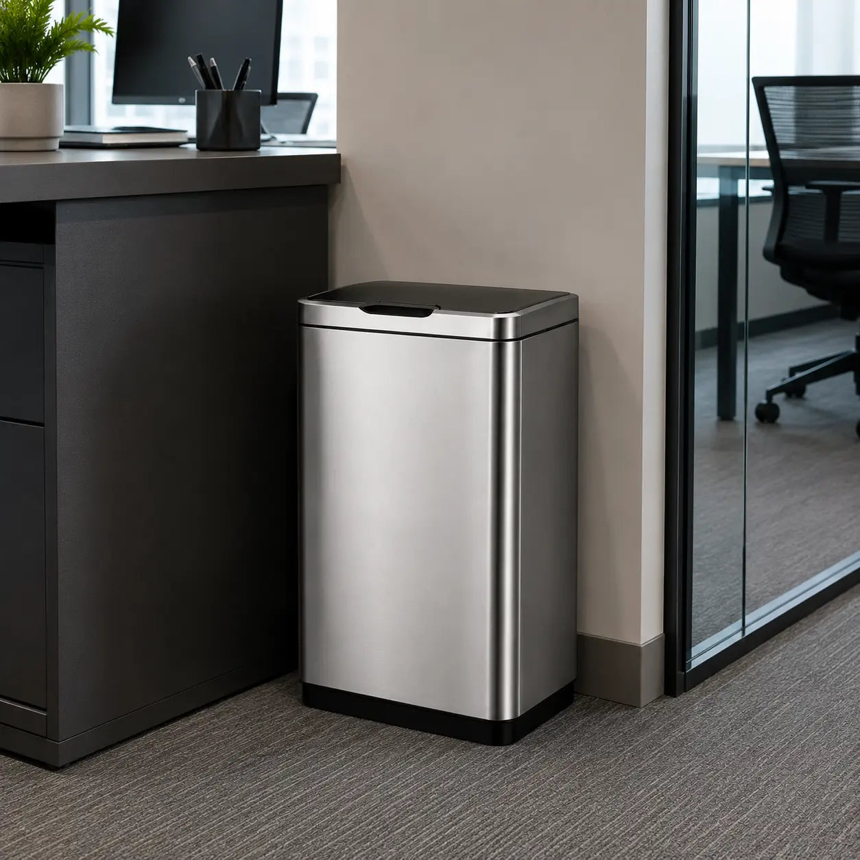 Lixeira Automática Inteligente 50 Litros Inox Sensor Touch – Brivar Decor