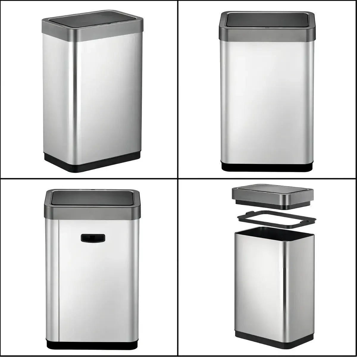 Lixeira Automática Inteligente 50 Litros Inox Sensor Touch – Brivar Decor