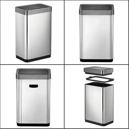Lixeira Automática Inteligente 50 Litros Inox Sensor Touch – Brivar Decor