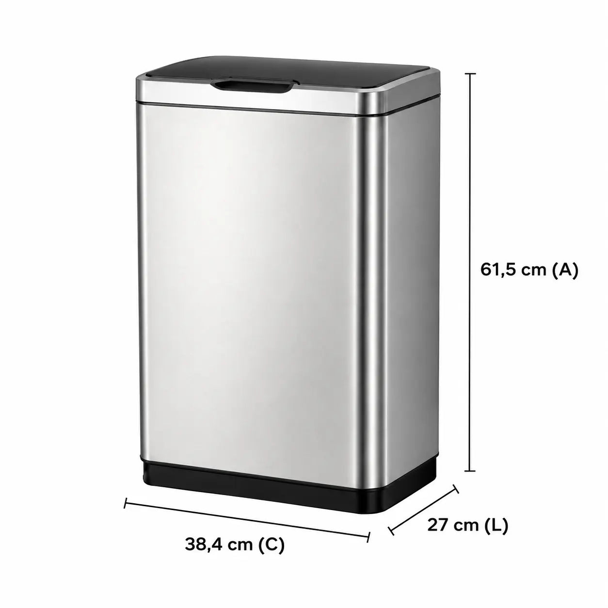 Lixeira Automática Inteligente 50 Litros Inox Sensor Touch – Brivar Decor