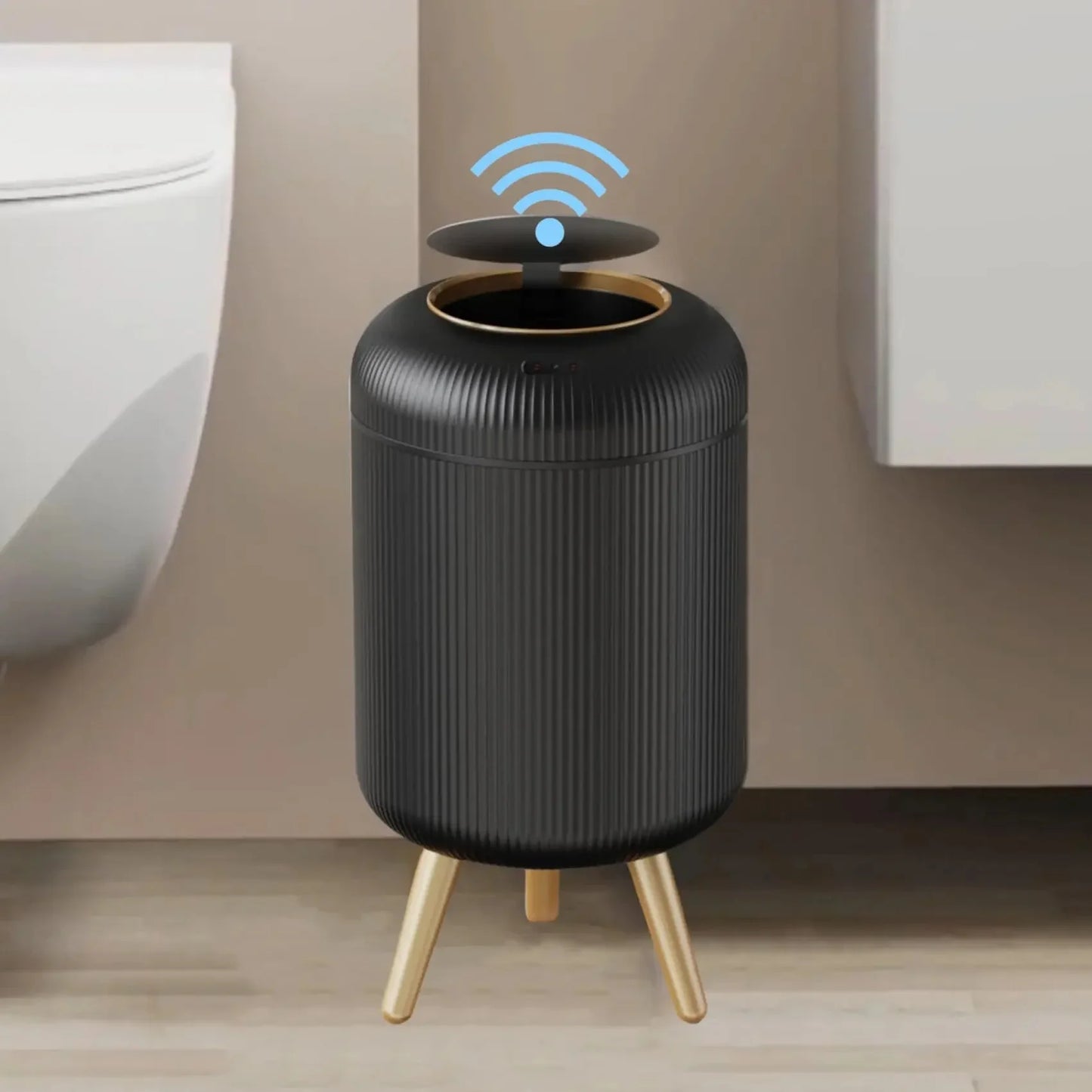 Lixeira Decorativa Automática Madeira com Sensor 10L – Brivar Decor