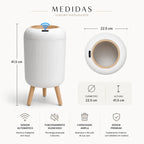 Lixeira Decorativa Automática Madeira com Sensor 10L