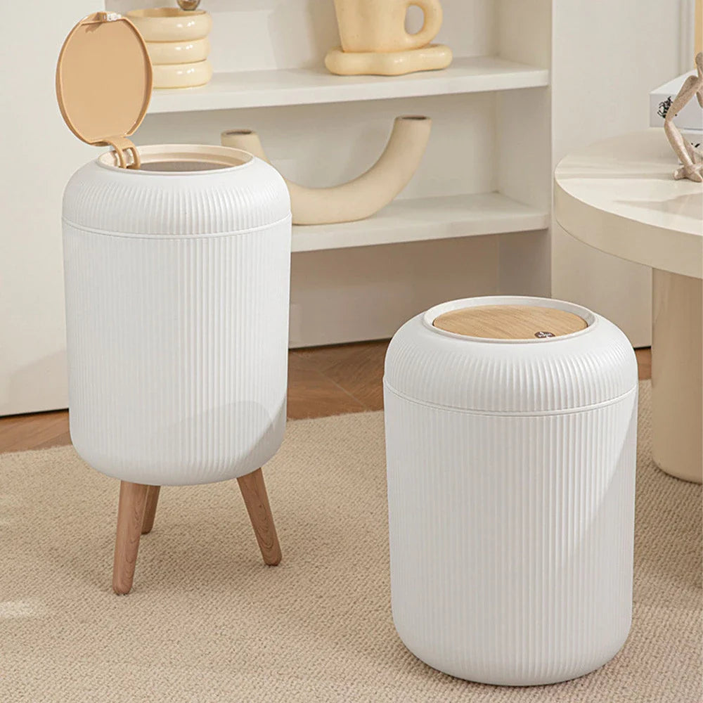 Lixeira Decorativa Automática Madeira com Sensor 10L – Brivar Decor