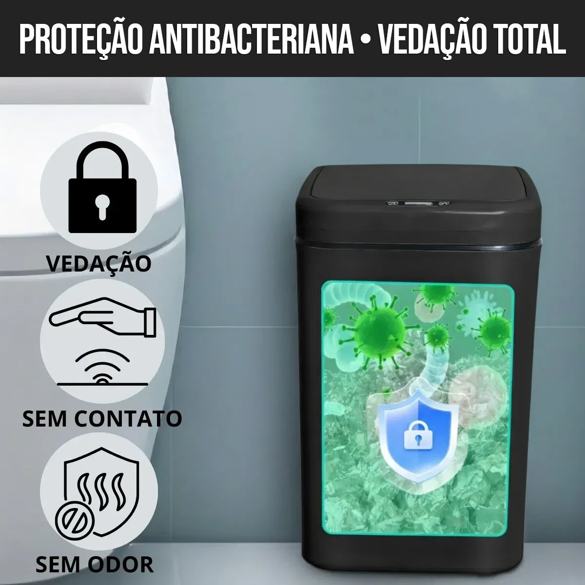 Lixeira Automática Velaris Pro Sensor USB 16L