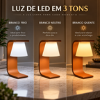 Infográfico da luminária LED com branco frio, branco neutro e branco quente