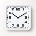 Relógio de parede quadrado Quartz Áureo branco com fundo branco