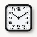 Relógio de parede quadrado Quartz Áureo preto com fundo branco