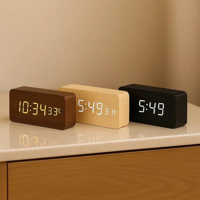 Relógio Kronos Wood LED Horizontal