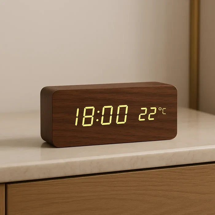 Relógio Kronos Wood LED Horizontal