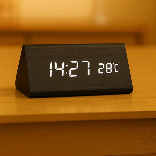Relógio Triângulo Kronos Wood LED