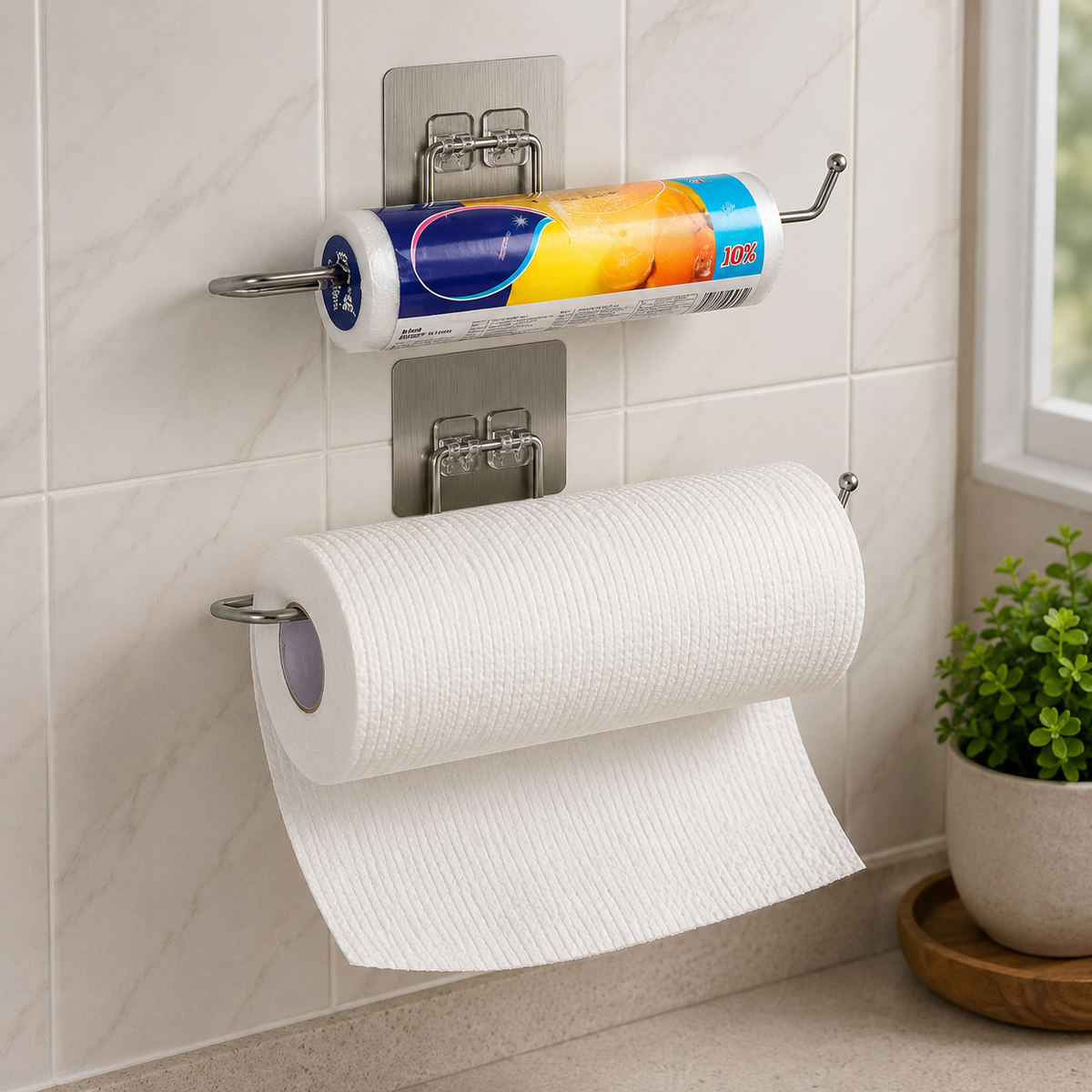 Suporte Papel Toalha Adesivo Sem Furos