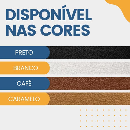 Espelho Adnet Redondo 60cm – Couro e Suporte – Brivar Decor