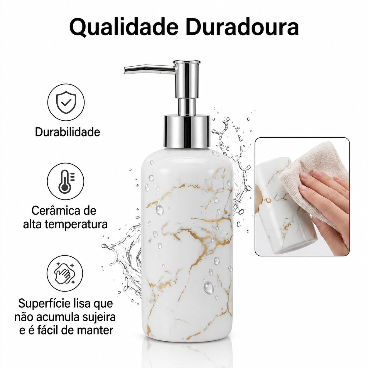 Kit para Banheiro em Cerâmica 4 Peças – Brivar Decor