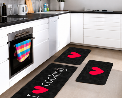 Conjunto 3 Tapetes de Cozinha Antiderrapante Estampado – Brivar Decor