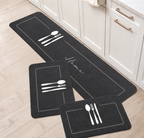 Conjunto 3 Tapetes de Cozinha Antiderrapante Estampado