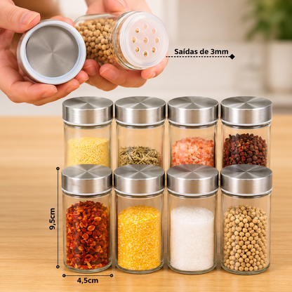 Porta Tempero Giratório Inox 12 Potes – Brivar Decor