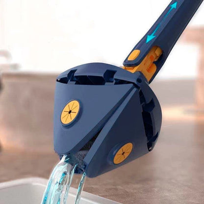 Distribuidor de água portátil azul com bico ajustável dispensando água em pia