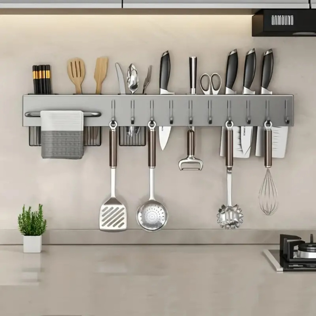 Suporte Para Armazenamento De Facas Ganchos Talheres Utensílios De Cozinha