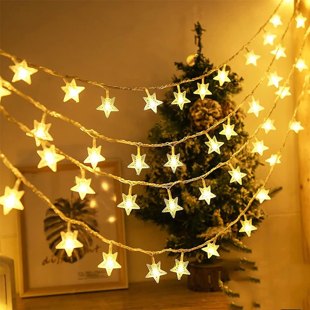 Luminária Fio De Luz 20 Estrelas 4 Metros de Led