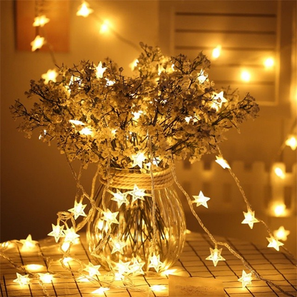 Luminária Fio De Luz 20 Estrelas 4 Metros de Led