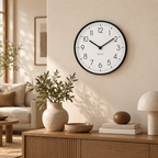 Relógio Verona Preto 25cm em sala com marca Quartz