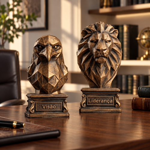 Bustos decorativos Liderança Leão e Visão Águia